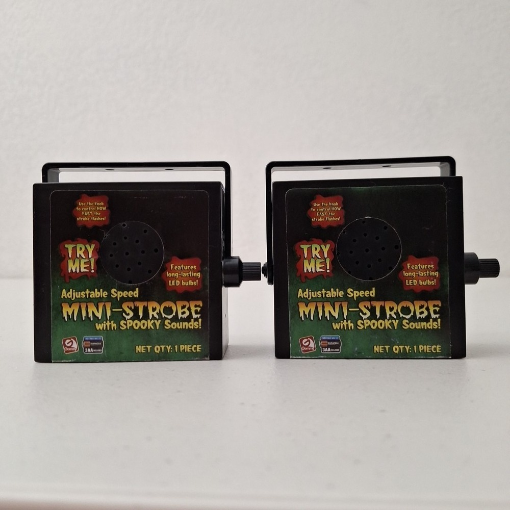 2 GEMMY Halloween Mini-Strobe Light w/ Spooky Sounds Sensor Adjustable Vtg WORKS - Picture 4 of 12